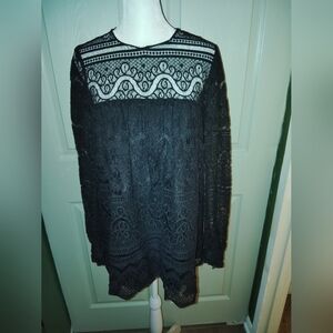 Milly Original NY Black Lace Blouse Sz 4
